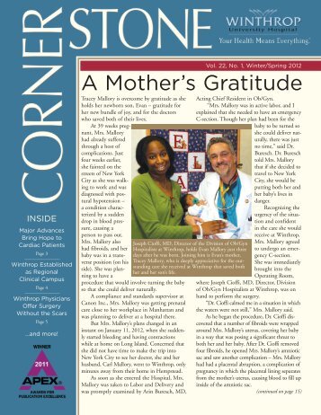 A Mother's Gratitude - Winthrop University Hospital