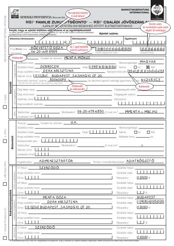 Filling Out Assistance Generali - MBI