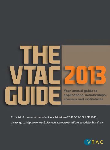 Institutions and courses - VTAC