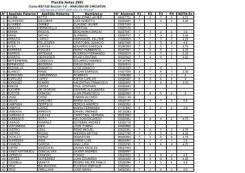 Planilla Notas 2005