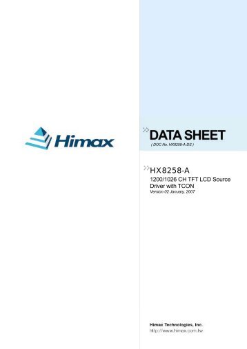 Controller HX8258 datasheet - M-COMP