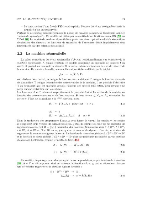 Calcul des etats atteignables de programmes Esterel partitionne ...