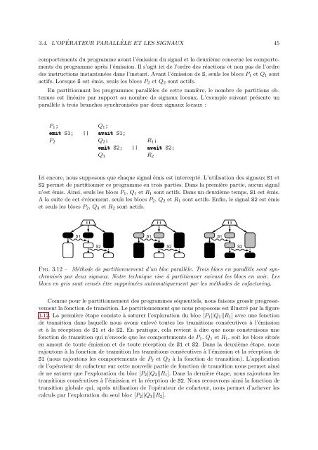 Calcul des etats atteignables de programmes Esterel partitionne ...