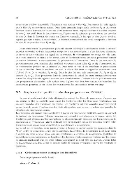 Calcul des etats atteignables de programmes Esterel partitionne ...