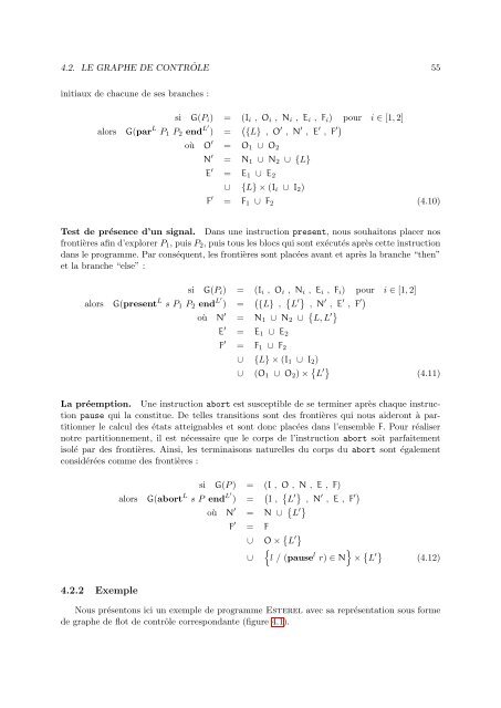 Calcul des etats atteignables de programmes Esterel partitionne ...