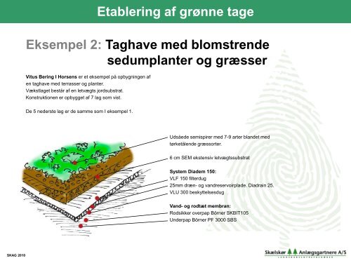 Etablering af grønne tage Eksempel 3 - Skælskør Anlægsgartnere