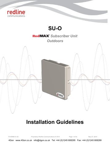 Redline SU-O Installation Guidelines (PDF) - 4Gon
