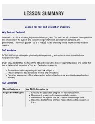 DAU Lesson 18: Test and Evaluation Overview - AcqNotes.com