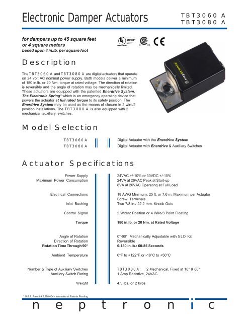 cneptron Electronic Damper Actuators - System Control Engineering