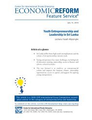 Youth Entrepreneurship and Leadership in Sri Lanka - Center for ...