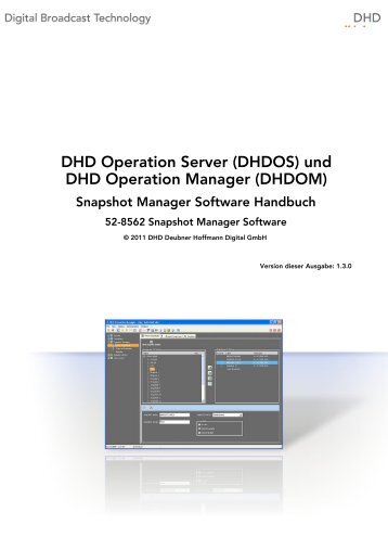DHDOS/DHDOM - Snapshot Manager Software ... - Dhd-audio.de