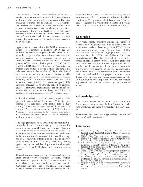 High prevalence of syphilis and other sexually transmitted diseases ...