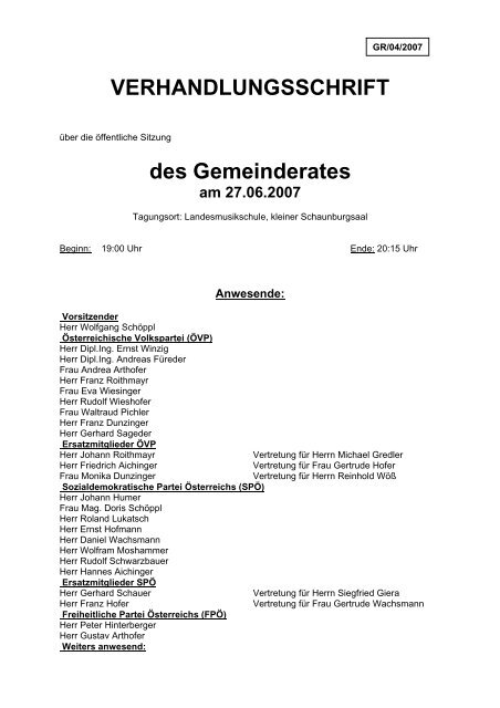 Gemeinderatssitzung 2007-06-27 - .PDF - Hartkirchen - Land ...