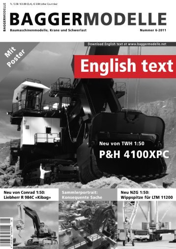 English text - Baggermodelle