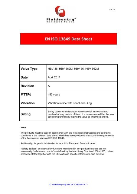 Cetop 3 - 5 Series Data Sheet - Automation Systems and Controls