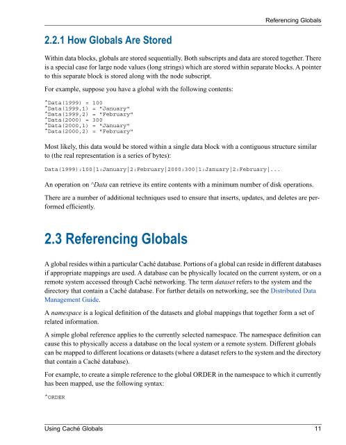 Using Caché Globals - InterSystems Documentation