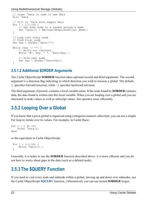 Using Caché Globals - InterSystems Documentation