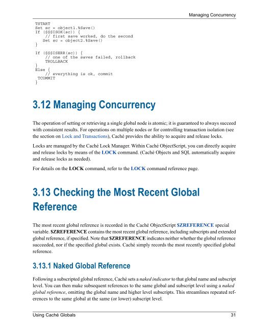 Using Caché Globals - InterSystems Documentation