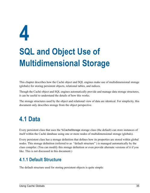 Using Caché Globals - InterSystems Documentation