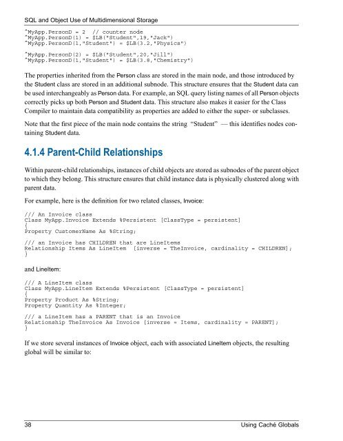 Using Caché Globals - InterSystems Documentation