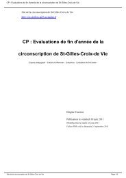 CP : Evaluations de fin d'année de la circonscription de St-Gilles ...