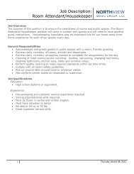 Job Description Room Attendant Housekeeper Eagle Crest Resort