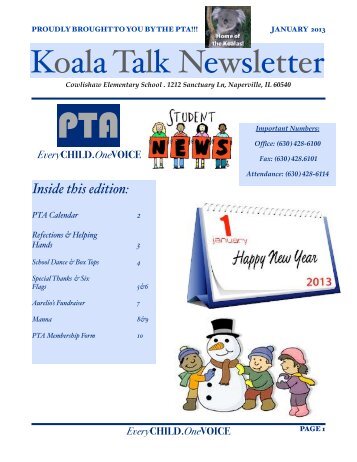 Koala Talk Newsletter - January - Cowlishaw Elementary School