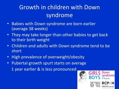 Revised Growth Charts for Children with Down Syndrome