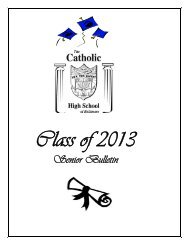 Senior Bulletin - The Catholic High School of Baltimore