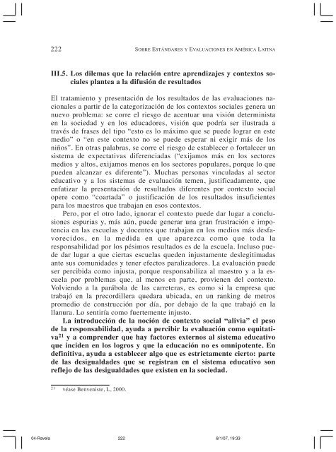 Sobre EstÃ¡ndares y Evaluaciones en AmÃ©rica Latina. - Observatorio ...