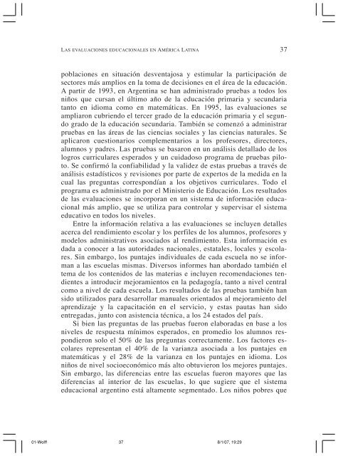 Sobre EstÃ¡ndares y Evaluaciones en AmÃ©rica Latina. - Observatorio ...