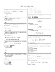 Math 1351 Sample Test 1