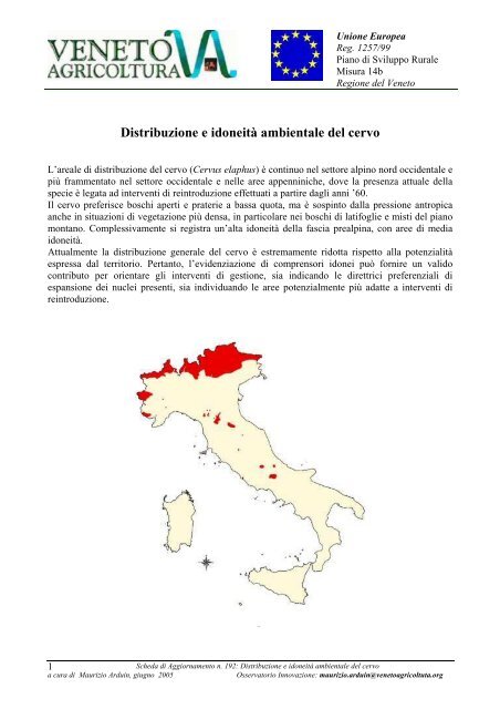 PDF (Distribuzione e idoneità ambientale del cervo)