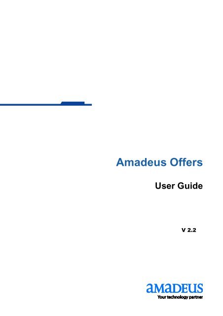 Amadeus Offers v1.1 User Guide