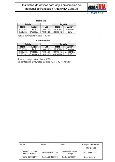 GAF-06-I11 Instructivo de viÃ¡ticos Carta 36 Rev02.pdf - FundaciÃ³n ...