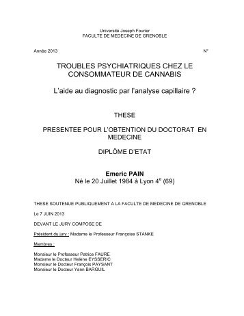 Troubles psychiatriques chez le consommateur de cannabis. L'aide ...