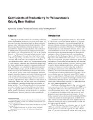 Coefficients of Productivity for Yellowstone's Grizzly Bear Habitat