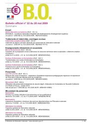 Bulletin officiel nÂ° 22 du 28 mai 2009 - AcadÃ©mie d'Amiens