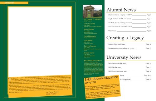 Alumni News - Black Hills State University