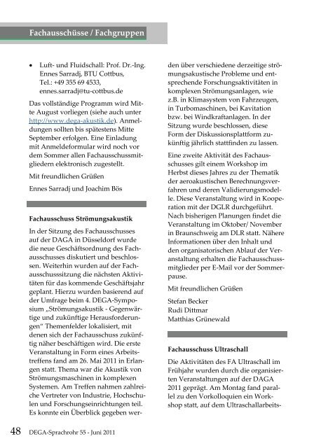 Sprachrohr Heft 55 - Juni 2011 - DAGA 2012