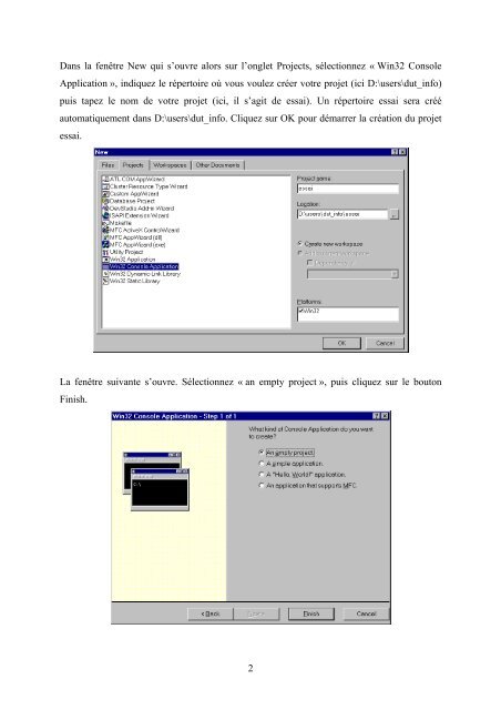 Utilisation de Visual C++ 6.0 - Cnam