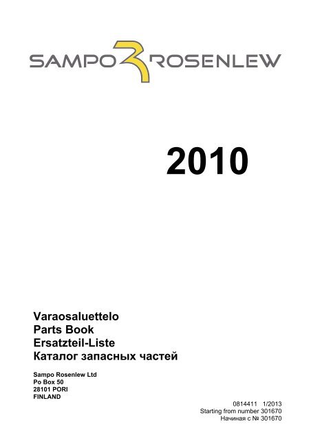 Varaosaluettelo Parts Book Ersatzteil-Liste ... - Sampo-Rosenlew