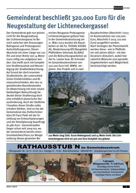 Gemeindezeitung MÃ¤rz 2013 - PfaffstÃ¤tten