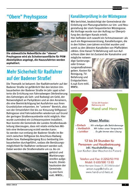 Gemeindezeitung MÃ¤rz 2013 - PfaffstÃ¤tten