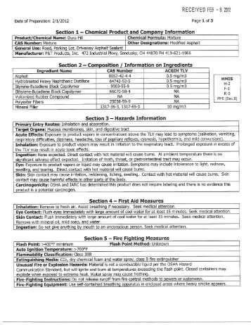 Download the MSDS for Hot Rubber Crack Filler - Asphaltkingdom ...