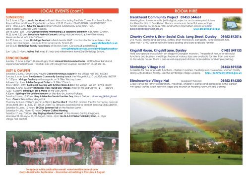 What's On in Cam, Dursley & District - Vale Vision Home Page