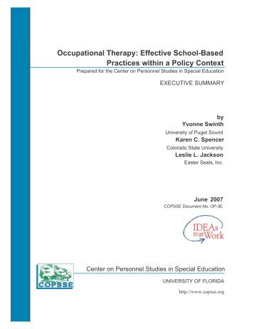 Occupational Therapy: Effective School-Based Practices ... - copsse