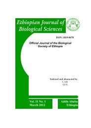 Ethiopian Journal of Biological Sciences - Addis Ababa University