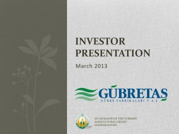 production - Gübre Fabrikaları T.A.Ş.