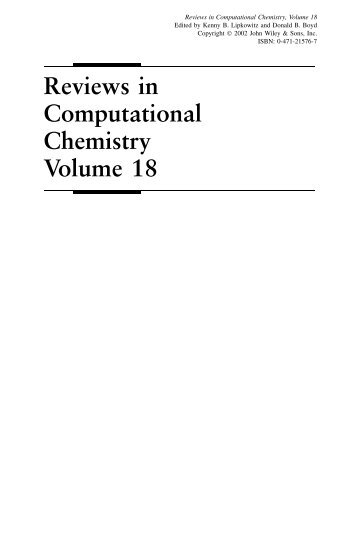 Reviews in Computational Chemistry Volume 18